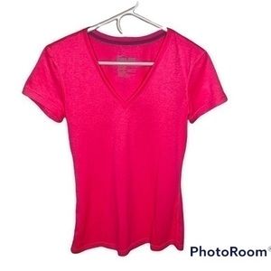 Nike Hot Pink Dri Fit V-Neck Short Sleeve T-shirt